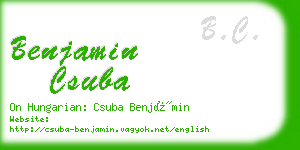 benjamin csuba business card